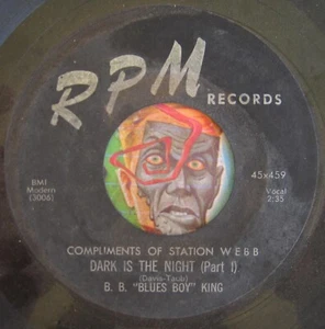 HEAR B.B. King 45 Dark Is the Night RPM 459 R&B blues promo WEBB BB - Picture 1 of 2