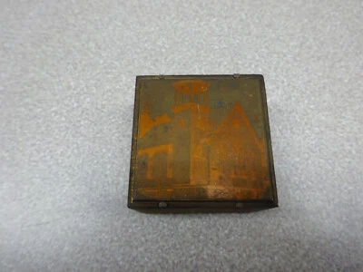 Vintage Braddock PA Lutheran Church Wood & Copper Plate Photo Negative, 1-5/8" - Image 1 of 4