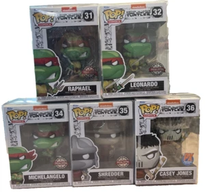 TEENAGE MUTANT NINJA TURTLES Pop! Vinyl Figure - (SET OF 5) + POP PROTECTORS - Picture 1 of 5