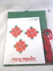 Mary Maxim RIBBON POINSETTIA Ornament Kit Holiday Decor MAKES 10