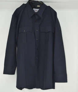 Flying Cross 35W7886 Blue Polyester Uniform Button Up Dress Shirt Long Sleeve - Picture 1 of 4