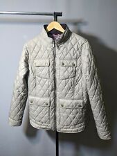 BARBOUR Ladies Beige Long Sleeve Collared Abbey Liberty Quilted Jacket UK 18