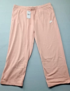 Nike Sweatpants Women's 2X XXL Dry Rose Pink Taupe Sportswear Fleece Pants - Picture 1 of 6