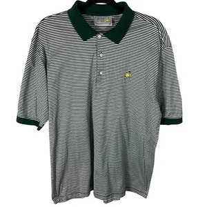 Vintage Masters Augusta National Golf Striped Polo Shirt Men XL Green Logo - Picture 1 of 7