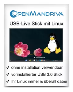Live Stick USB: chiavetta USB 3.0 Linux OpenMandriva Lx 64 bit 32 GB - Foto 1 di 6