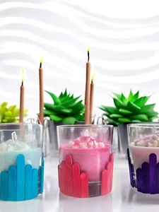Handmade Flower Candle in Glass | Luxury Creyatif Design Gift for Home Decor - Picture 1 of 8