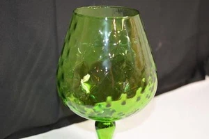 Mid Century Vintage Retro 60er Jahre grün Glas Sockel Übertopf Vase Art Center - Bild 1 von 1