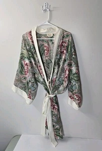 Vintage Victoria's Secret Gold Label halbtransparenter Paisley Blumen Kimono Morgenmantel Einheitsgröße - Bild 1 von 9