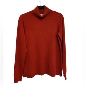 Orvis Women’s Classic Cashmere Turtleneck Sweater in Orangey Red - Size M - Picture 1 of 7