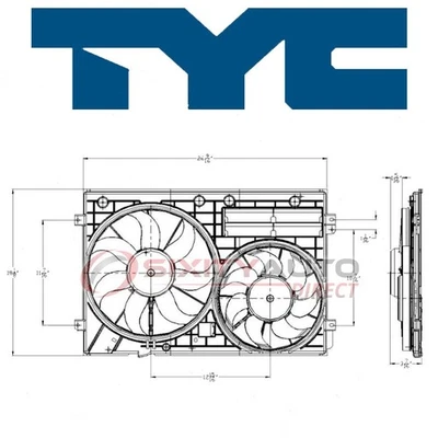TYC Dual Radiator & Condenser Fan Assembly for 2011-2016 Volkswagen Jetta fp Foto 1 de 4