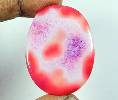 58Cts. Dyed Onyx Agate Oval Shape Cabochon Loose Gemstone 34X36MM - Image 1 of 4