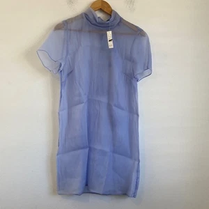 J. Crew Collection Schlupfkleid mit Fliege in Organza Gr. 12 dunkelblau - Bild 1 von 8