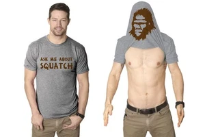 Ask Me About My Bigfoot Camiseta Divertida Gráfica Sasquatch Camisas Abatibles Yeti Humor - Imagen 1 de 33