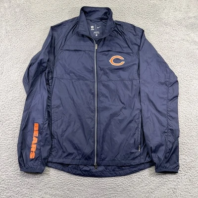 Chicago Bears Nike Windbreaker Jacket Large Navy Lightweight Full Zip NFL - Image 1 of 4