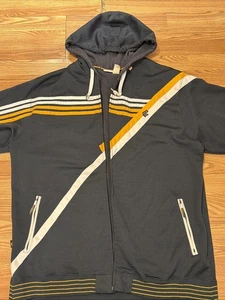Vintage Rocawear Hoodie Sweatshirt Size 3XL Y2K Hip Hop Striped Full Zip Flaw - Picture 1 of 12