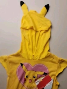 Pokémon Pikachu Hoodie TuTu Dress Cosplay Yellow Pink Girls Size 7/8 NWT Cute - Picture 1 of 2