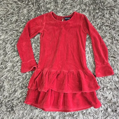 Ralph Lauren Dress Girls Size 6 Long Sleeve Ruffle Tiered Holiday Party Velvet - Image 1 of 4