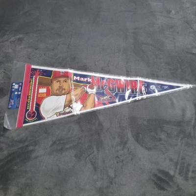 Vtg 90s Mark McGwire St Louis Cardinals 1998 Record Breaking Home Runs Pennant - Image 1 of 4
