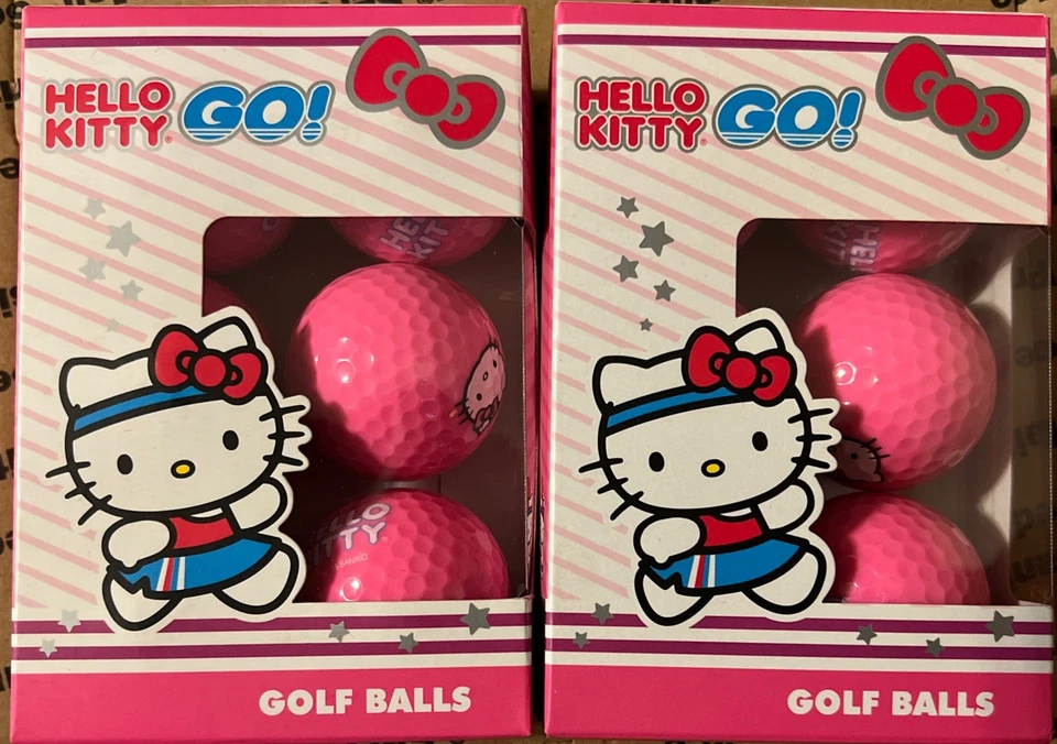 批量 2 件 Hello Kitty Go! 高尔夫球 6 包粉色共 12 个球 — 第 1/2 张图片