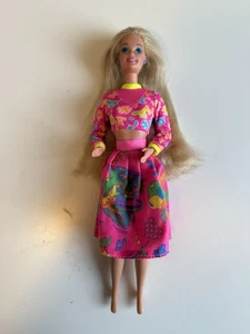 Blonde Barbie Doll Mattel 1991 Vintage Disco Dress - Good Condition Talking - Picture 1 of 10
