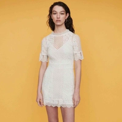 Maje NWT Revanta White Lace Dress - Size 8-10 - image 1 of 4