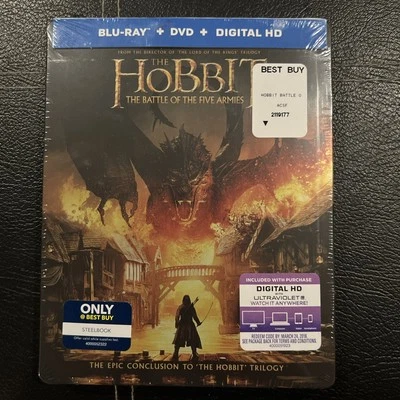 The Hobbit: The Battle of the Five Armies Blu-ray/DVD NEW OOP STEELBOOK  Foto 1 de 3