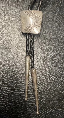Corbata vintage Southwest Navajo Bolo - plata de ley - firmada DR - Ramone 925 Foto 1 de 4