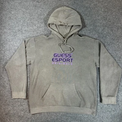 VTG Guess eSport Originals Mens Hoodie Gray Purple Made in USA - Size Large - Image 1 of 4