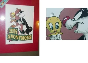"NUEVO TWEETY & SYLVESTER IMPRESIÓN LITOGRÁFICA ""PÁJAROS ANÓNIMOS"" por Warn Bros. - Imagen 1 de 2