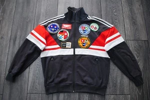 ADIDAS WEST GERMANY JACKET VINTAGE WITH BADGES PATCHES SWISS MARATHONES 1980'S L - Picture 1 of 14