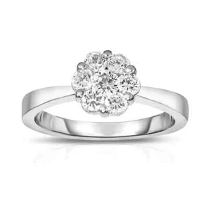 Cluster Halo 0.46CT Round Cut Lab-Grown Diamonds Valentine Ring In 950 Platinum - Picture 1 of 5