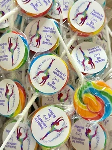 10 x Dance Gymnastics Round Lollipop Personalised Party Favour Birthday Gift - Picture 1 of 1