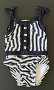 Costume da bagno Janie and Jack 6 12 M Sailor Stripe nuovo con etichette pezzo unico collezione resort - Foto 1 di 4