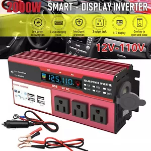 2000W Peak Auto Wechselrichter 12V - 110V modifizierter Sinus Solarwandler W2U9 - Bild 1 von 11