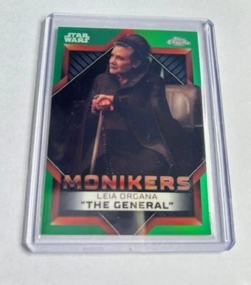 2023 Star Wars Chrome Monikers Leia Organa Green Refractor 32/99 M-16 - Image 1 of 2