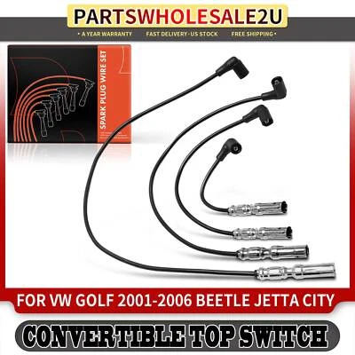 4pcs Spark Plug Wire Set for Volkswagen Golf Beetle Jetta City Golf City L4 2.0L - Image 1 of 4