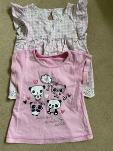 Girl Age 3-4 Summer Pyjama Tops x 2 – Primark Essentials & Matalan – combine P&P - Picture 1 of 4