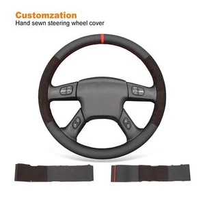 Custom Red Mesh Alcantara Steering Wheel Cover for Chevrolet Silverado 2003-2007 - Picture 1 of 15