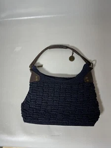 SAK Navy Blue crochet purse handbag shoulder strap - Picture 1 of 13