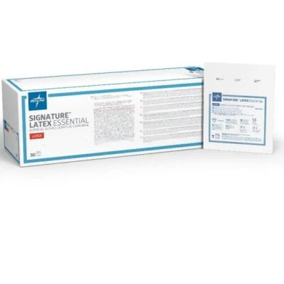Luvas cirúrgicas estéreis essenciais de látex Medline Signature 7 1/2 (50) MSG5975 - Imagem 1 de 2