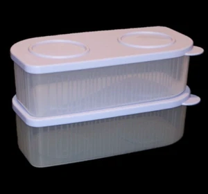 Juego de 2 contenedores rectangulares largos Tupperware fresco N fresco de 4,25 tazas púrpura lila - Imagen 1 de 2