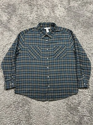 Vintage Haband Casual Joe Plaid Pearl Snap Flannel Button Shirt XL - Image 1 of 4