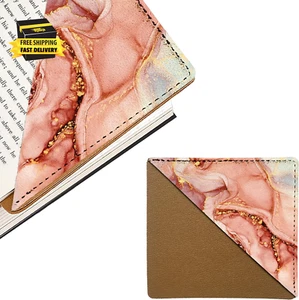 Leather Bookmarks for Women, Unique Book Accessories for Reading Lovers, Corner - Picture 1 of 5