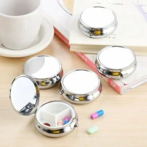 1/3/5X 3-Lattice Grid Drug Round Pill Boxes Medicine Organiser Dispenser Storage - Imagen 1 de 12