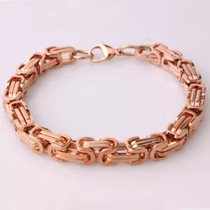 4/6/8mm Mens Womens Silver Gold Black Stainless Steel Byzantine Chain Bracelet - Picture 1 of 38