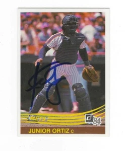 Autographed Signed 1984 Donruss JUNIOR ORTIZ New York Mets Card #319 w/COA - Picture 1 of 1