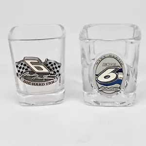 Mark Martin Nascar Shotglass Set Of 2 Square Pewter Badge - Picture 1 of 4
