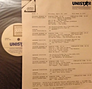 RADIO SHOW: 4/25/91 THIS WEEK '70: EDISON LIGHTHOUSE, NORMAN GREENBAUM, BEATLES - Picture 1 of 1
