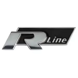 Für R Line Chrom und Schwarz Glanz Heck Emblem Emblem Neu - Bild 1 von 6