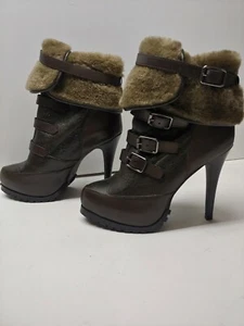 Italia Enigma Ash Women's Boots Size 8 Fango Brown Stiletto Exitement !!! - Picture 1 of 12